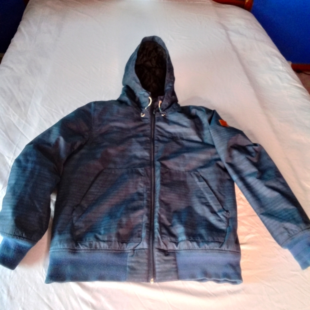 Rip Curl Anti Series Mistify Hooded Jacket Men's Size M Full Zip Blue Striped